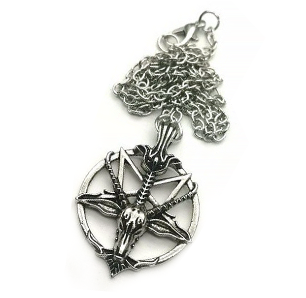 Baphomet in Silver Necklace